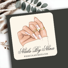 Elegant Chic Nail Salon Manicurist Business Fyrkantigt Klistermärke