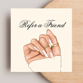 Elegant Chic Nail Salon Pedicurist ReferrCard Rabattkort