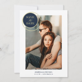 Elegant Chic Navy Gold Photo Sophisticated Wedding