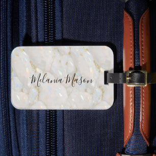 Elegant Chic Opal Ädelsten Marmor Bagagebricka