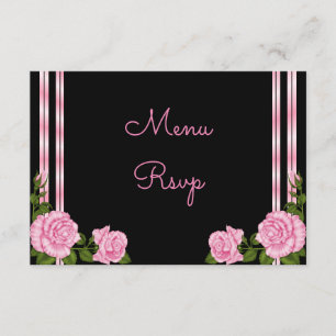 Elegant Chic OSA på menyn Bukett med rosor i hörne Kort