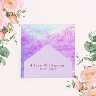 Elegant Chic Pastel Lila Lilac Gods Agent Fyrkantigt Visitkort