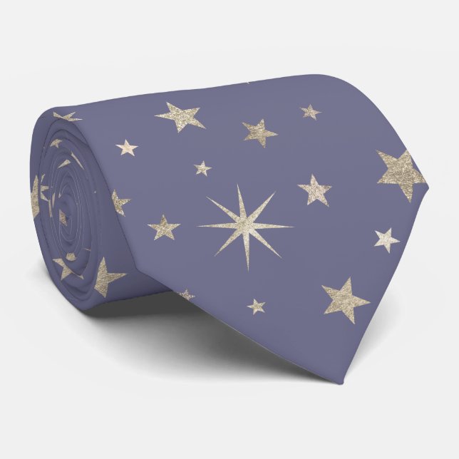 Elegant Chic Pastel Lila Silver Stars Monogram Slips (Rullad)