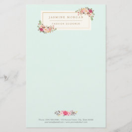 Elegant Chic Pastel Watercolor Blommigt Boutique Flygblad