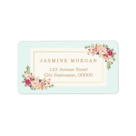 Elegant Chic Pastell Akvarell Blommig Butik Adressetikett