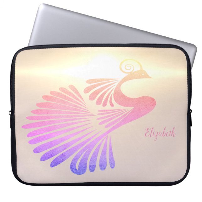 Elegant Chic Peacock Laptop Fodral (Framsidan)