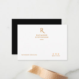 Elegant Chic Professionell Guld Monogrammad Anteckningskort