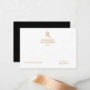 Elegant Chic Professionell Guld Monogrammad Anteckningskort