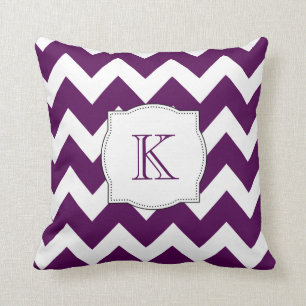 Elegant chic purpurfärgad sparremönsterMonogram Kudde