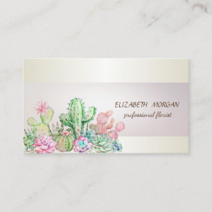 Elegant Chic Randig Kaktus Sukkulenter Visitkort