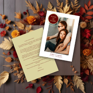 Elegant Chic Red Guld fotosofistikerad Bröllop