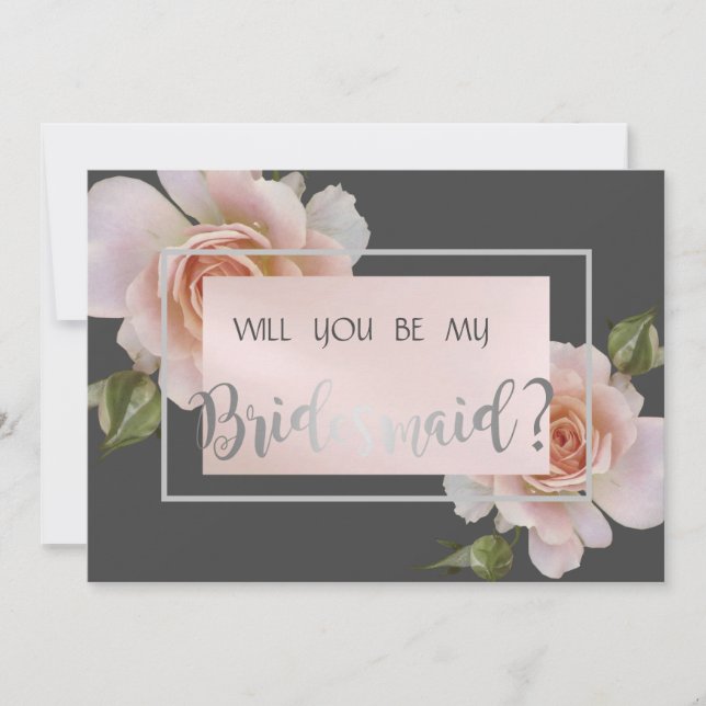 Elegant Chic Ro Bridesmaid Card Inbjudningar (Framsida)