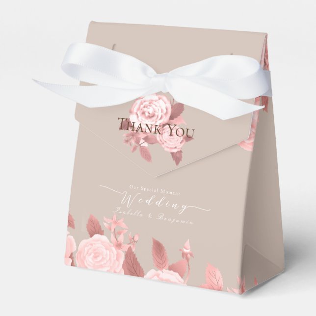 Elegant Chic Ro Bröllop Presentaskar (Framsidan Sidan)