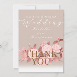 Elegant Chic Ro Bröllop Tack Kort