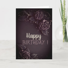 Elegant Chic Ro Gothic Birthday Kort