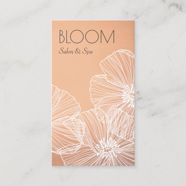 Elegant Chic Ro Guld Blommigt Visitkort (Framsida)