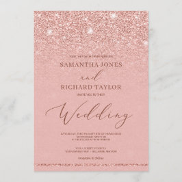 Elegant chic ro guld glitter, reservdelar bröllop inbjudningar