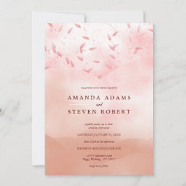 Elegant Chic Ro Guld Löv Abstrakt Bröllop Inbjudningar