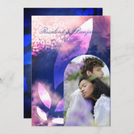 Elegant Chic Ro Guld Violet Arch Photo Bröllop Inbjudningar