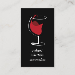 Elegant chic röd vin glas Sommelier vinproducent Visitkort
