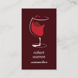 Elegant chic röd vin glas Sommelier vinproducent Visitkort