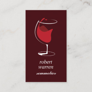 Elegant chic röd vin glas Sommelier vinproducent Visitkort