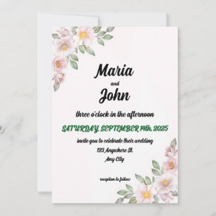 Elegant Chic Romantic Minimalist Classialist Rosa Inbjudningar