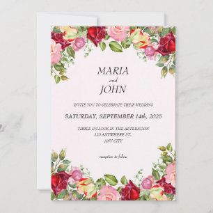 Elegant Chic Romantic Minimalist Classic Ro Inbjudningar