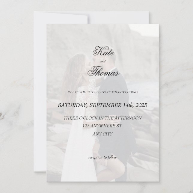 Elegant Chic Romantic Minimalist Classic White Inbjudningar (Framsida)