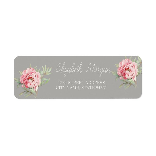 Elegant Chic Romantic Ro Address Label Returadress Etikett (Framsidan)