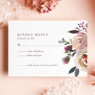 Elegant Chic Romantic Ro Bröllop OSA Card Kort