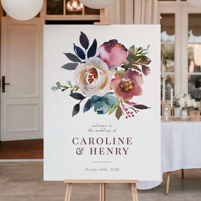 Elegant Chic Romantic Ro Bröllop-tecken Poster (Skapare uppladdad)