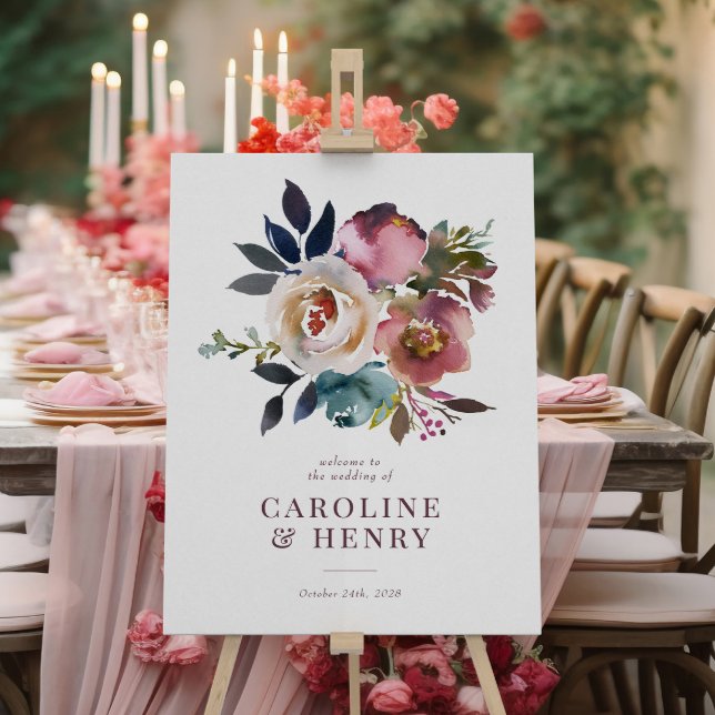 Elegant Chic Romantic Ro Bröllop-tecken Poster (Skapare uppladdad)
