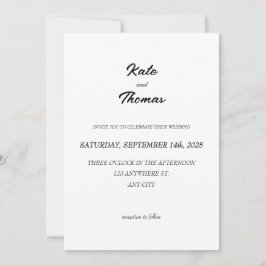 Elegant Chic Romantisk Minimalistisk Klassisk Vit Inbjudningar