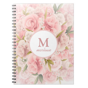 elegant chic romantisk ro blommigt anteckningsbok