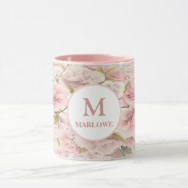 Elegant chic romantisk ro blommigt mugg