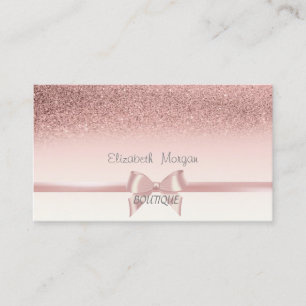 Elegant Chic Rosa band,Glitter Bokeh Visitkort