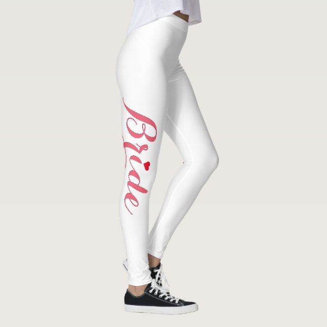 Elegant Chic Rosa Bride Bröllop Bachelorette Party Leggings (Höger)