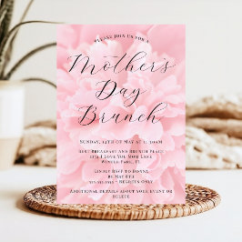 Elegant Chic  Rosa Flower Mors dag Brunch Inbjudningar