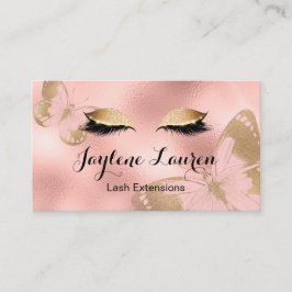 Elegant Chic Rosa Guld Butterfly Lash Visitkort