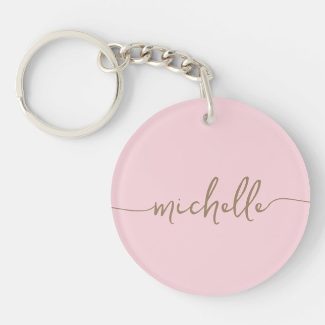 Elegant Chic Rosa Guld Monogram Skriftstil (Framsidan)