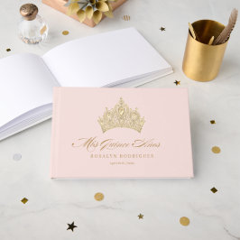 Elegant Chic Rosa Guld Quinceanera Gästböcker