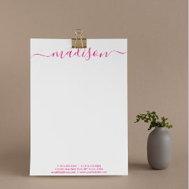 Elegant Chic Rosa Handskriven Script Mail Brevhuvud