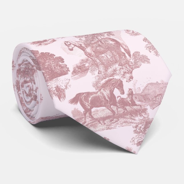Elegant Chic Rosa Horses Toile Slips (Rullad)