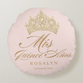 Elegant Chic Rosa Quinceanera Rund Kudde