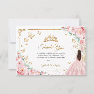 Elegant Chic Rosa Rosor Guld Quinceanera Tack Kort