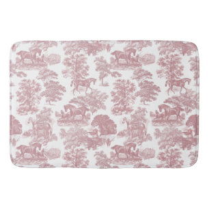 Elegant Chic Rosa Rustic Horses Toile Badrumsmatta