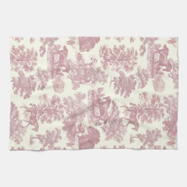 Elegant Chic Rosa Rustic Horses Toile Kökshandduk