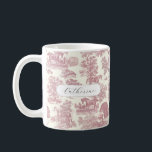 Elegant Chic Rosa Rustik Häst Toile Namn Kaffemugg<br><div class="desc">Monokrom rosa och vit toile-mönster med hästar och träd för rustik lantlig dekoration,  engelsk,  fransk eller amerikansk stil. Hästen är ett majestätiskt djur som förkroppsligar den andliga kraften av oberoende,  frihet,  ädelhet,  uthållighet,  självförtroende,  triumf,  heroism och tävling. Dess symbol är associerad med styrka,  mod och frihet.</div>