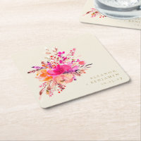 Elegant Chic Rosa Watercolor Blommigt Bröllop Anpa